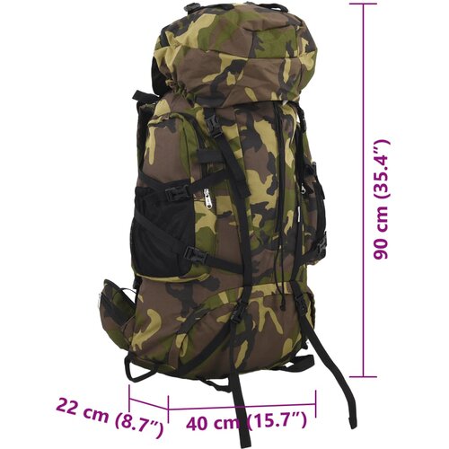  Ruksak za planinarenje maskirno zelena 100 L od tkanine Oxford Slike