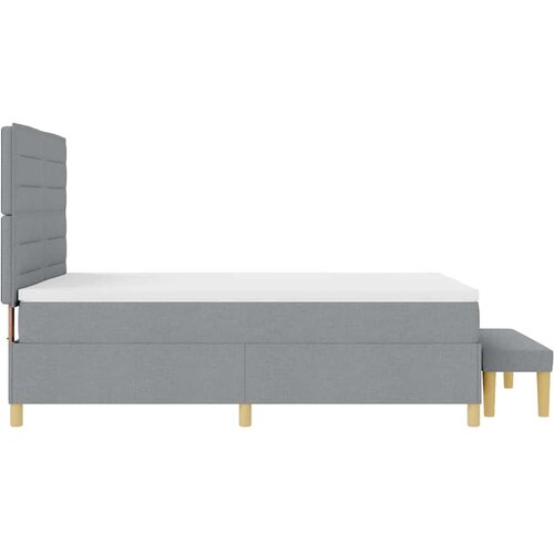  Krevet s opruga kutije Svjetlosiva 200 x 140 cm tkanina Slike