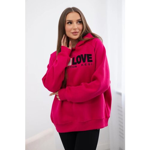 Kesi Cotton insulated hoodie in fuchsia Slike
