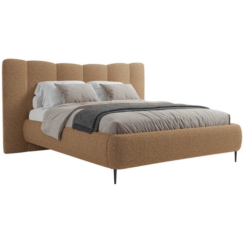 MID.YOU OBLAZINJENA POSTELJA 180 cm x 200 cm , les, tekstil, leseni material terakota Slike