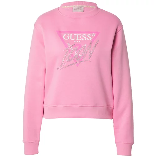 Guess Sweater majica roza / svijetloroza / srebro / bijela
