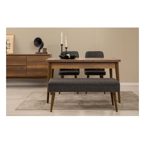 Hanah home vina 02 1053 walnut anthracite (produživi trpezarijski sto, stolice i konzola (5 komada)) Slike