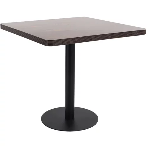  Bistro miza temno rjava 80x80 cm mediapan