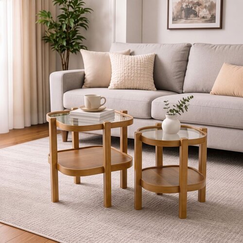 Hanah home set od 2 umetnutih stočića Alaska 2, hrast Cene