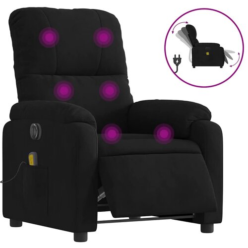 Maison Chic Električni masažni naslanjač - Relax naslanjač črna mikrovlakna, (22061060) Cene