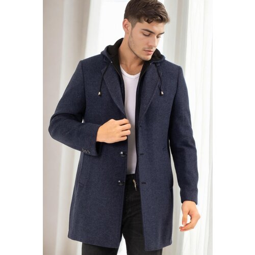 Dewberry PLT8376 MEN&amp;#039;S COAT-PATTERNED NAVY BLUE-2 Slike