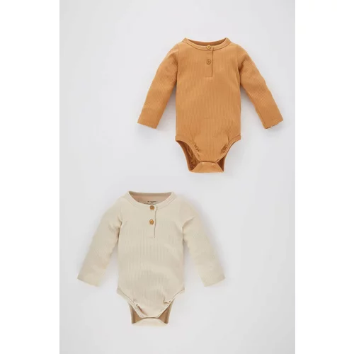 Defacto Baby Boy Newborn Collar Ribbed Camisole 2 Piece Snap Body