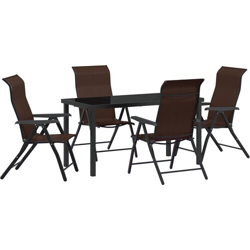 vidaXL 5-dijelni set za objedovanje u vrtu smeđi poli rattan Cijene