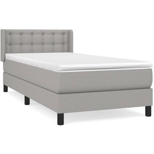 Maison Chic Box spring postelja - Vzmetna postelja z vzmetnico svetlo siva 90x200 cm blago SL940, (21910252) Slike