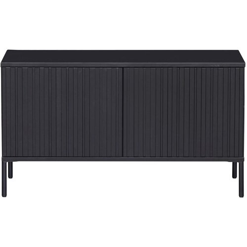 WOOOD Črna TV omarica iz masivnega bora 100x56 cm Gravure – Cene