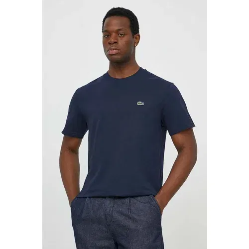 Lacoste Bombažna kratka majica moški, mornarsko modra barva