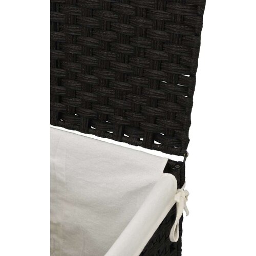 VidaXL Ko&amp;scaron;ara za rublje s poklopcem crna 46 x 33 x 60 cm od poliratana Slike