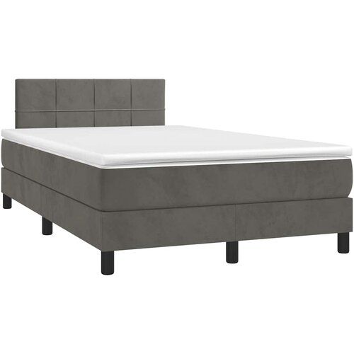  box spring s madracem LED tamnosivi 120 x 190 cm baršun Cene