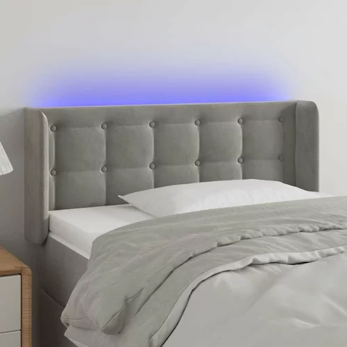  posteljno vzglavje svetlo sivo 93x16x78/88 cm žamet, (20793074)