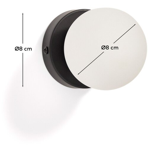 Kave Home Bela/črna kovinska stenska svetilka &amp;oslash; 8 cm Brisia &amp;ndash; Slike