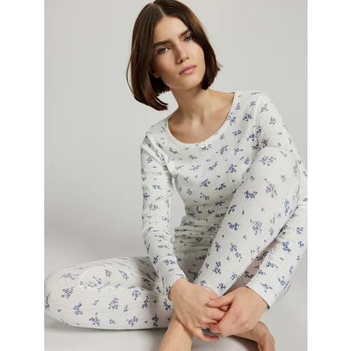 Reserved - Komplet dvodijelne pidžame cvjetna uzorka - krem