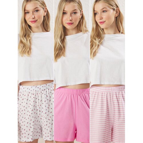 Trendyol Ženski set donjeg dela pidžame Thmss25Pj00014, 3 komada, Roze Cene