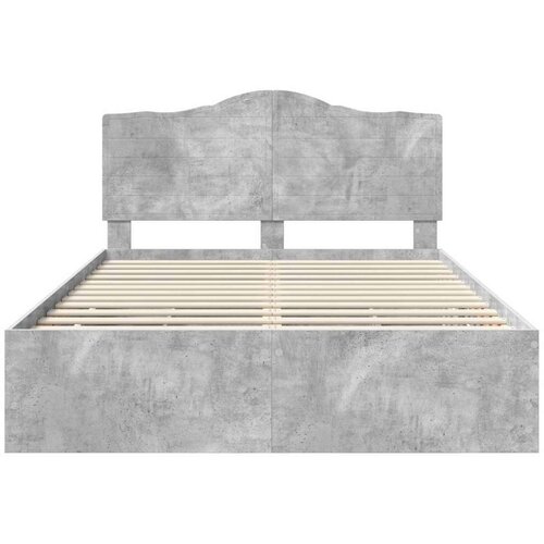  Okvir za krevet s ladicama Betonska siva 150 x 200 cm - Betonska siva 150 x 200 cm Slike