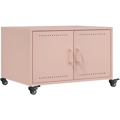 VidaXL Klubska mizica roza 68x50x43,5 cm valjano jeklo, (21298699) Slike
