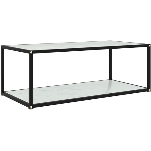 The Living Store Klubska mizica bela 100x50x35 cm kaljeno steklo - Klubska Mizica, (21573592) Slike