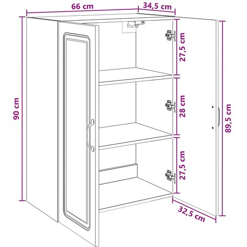  Ormar za montažu na zid 66 x 34,5 x 90 cm Konstruirano drvo Slike