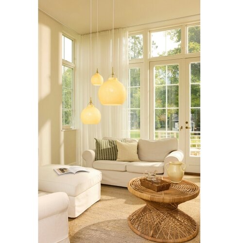 Halo Design 748075 - Visilica na sajli TOSCANA 1xE27/40W/230V, prečnik 36 cm, bež/mesing Slike