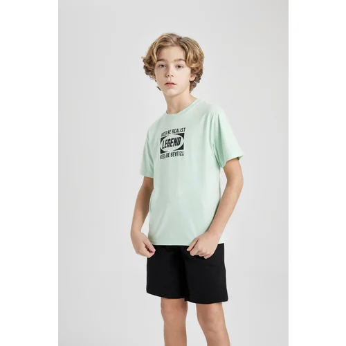 Defacto Boys' Crew Neck Printed Short Sleeve T-Shirt