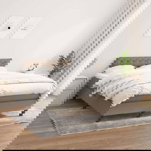  Box spring postelja z vzmetnico taupe 120x200 cm blago, (20723474) Cene