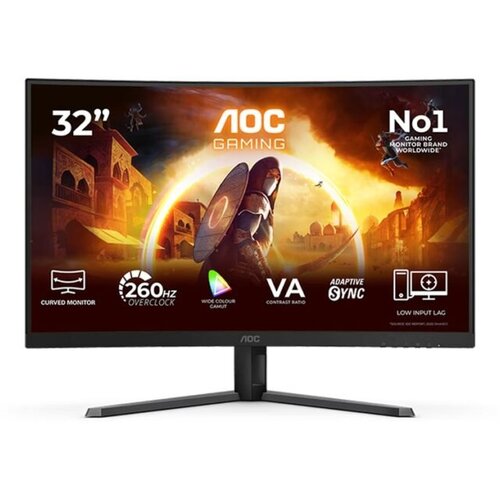  Monitor AOC Gaming C32G42ZE 31.5&rdquo; Curved 1500R, VA, FHD 1920&times;1080, 260Hz OC, 4ms GtG / 0.3ms MPRT, 300cd/m2, 3500:1, HDR10, Adaptive Sync, 1xHDMI 2.0, Cijene