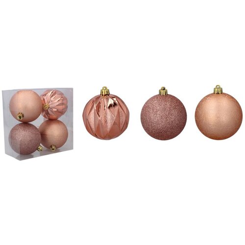 Molarem Home Set od 4 kuglice za božićno drvce &amp;ndash; 8 cm, roza Slike