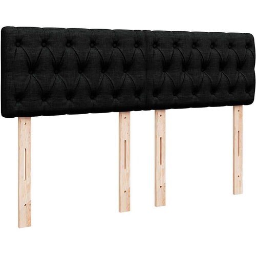 VidaXL otomanski krevet s madracem i led crni 140x190 cm tkanine Slike