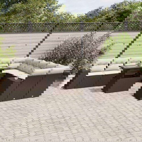  11-dijelni set vrtnih sofa od poliratana s jastucima smeđi Cene