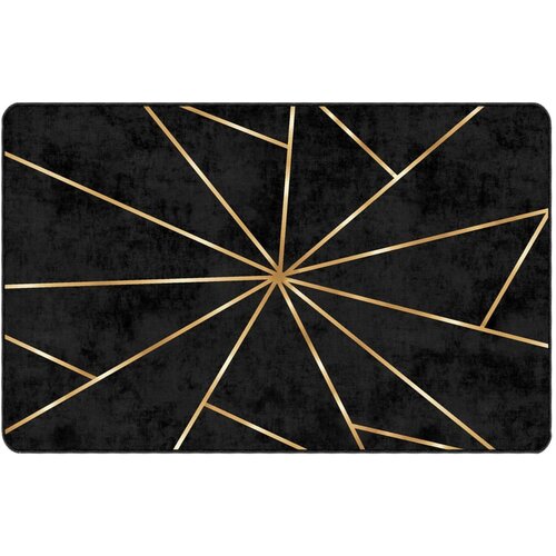 Maison Chic Preproga, Rug pralna črna in zlata 190x300 cm protizdrsna, (22120835) Cene