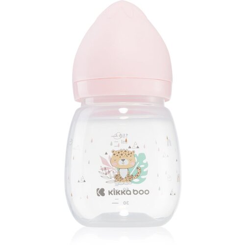 Kikka Boo Savanna Anti-colic Feeding Bottle steklenička za dojenčke 3 m+ Pink 180 ml Cene