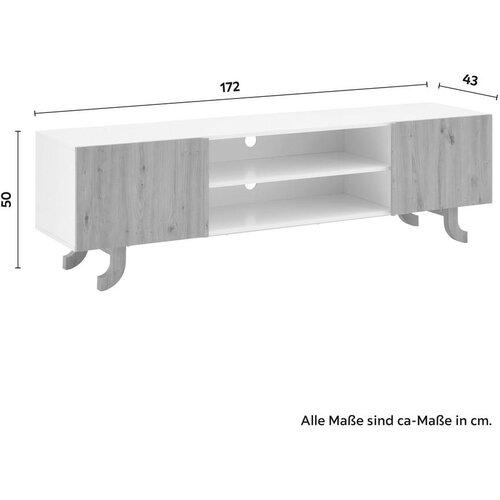 Bessagi Home tv element vira, bela, barva hrasta Slike