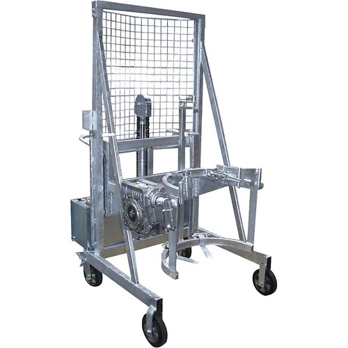 eurokraft pro Naprava za dviganje in nagibanje sodov Liftomat L/E, višina dviga 1100 mm, nosilnost 350 kg, pocinkana izvedba Cene