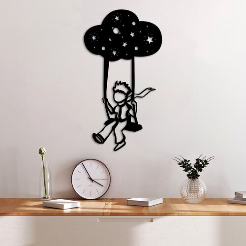 Opviq zidna dekoracija The Little Prince 6, 34x62 cm, 1.5 mm, Crna Slike