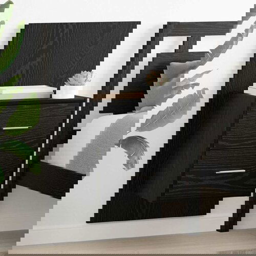 vidaXL Wall-mounted noćni ormarić 2 pcs Crni hrast 48,5 x 32,5 x 80 cm Cijene