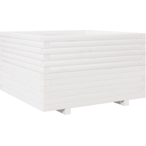  Vrtna sadilica bijela 80x80x49,5 cm od masivne borovine Slike