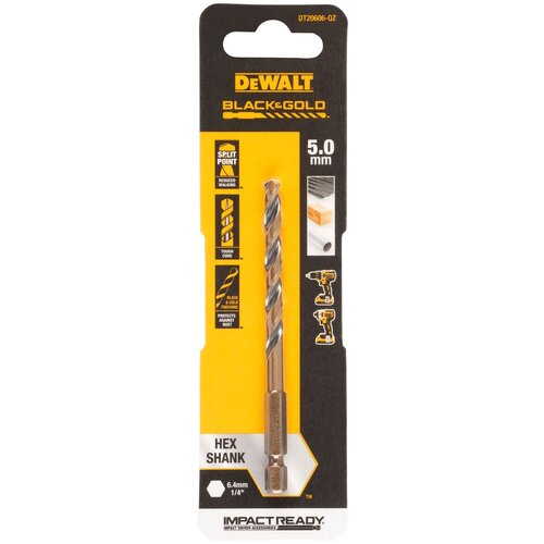 Dewalt 5.0 MM ČRN IN ZLAT HEX SVEDER, (5000141537) Slike