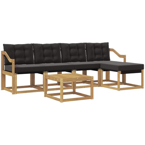 vidaXL Zunanja garnitura za sedenje z blazino 6 pcs Bela in črna, (5000281145) Cene