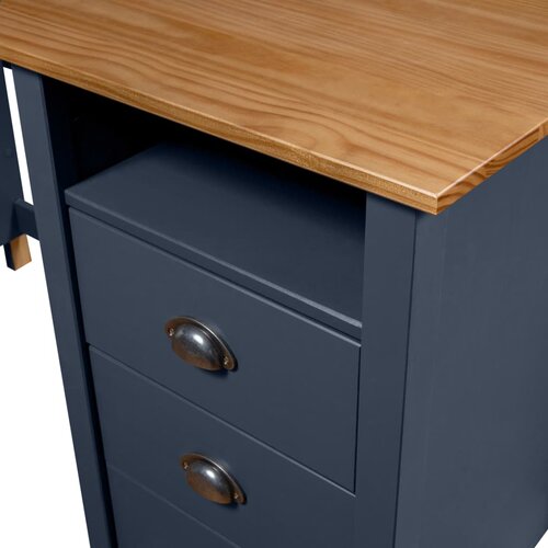  Radni stol Hill s 3 ladice sivi 120x50x74 cm masivna borovina Slike