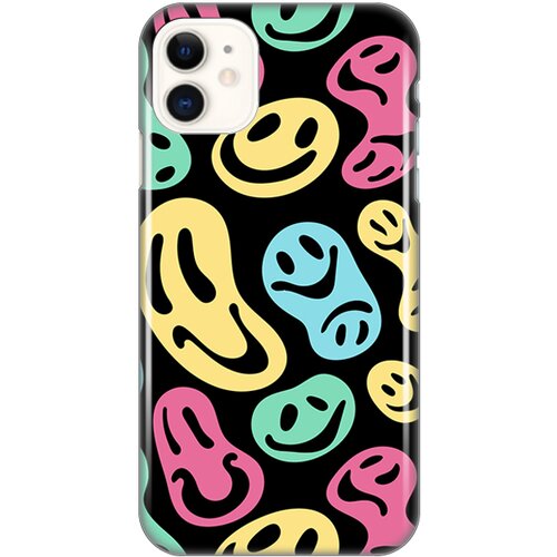  Maska Silikonska Print za iPhone 11 6.1 Black Color Smiles Cene