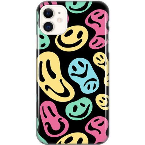 maska Silikonska Print za iPhone 11 6.1 Black Color Smiles Slike