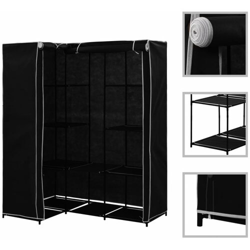 vidaXL Kotna garderobna omara 130x87x169 cm črna Cene