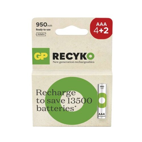  Polnilna baterija GP ReCyko 950 mAh HR03 (AAA) 4+2kos 6/1 Cene