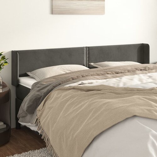 vidaXL Uzglavlje s ušima tamnosivi 183x16x78/88 cm baršunasti Cijene