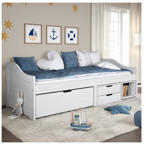 vidaXL Dnevni ležaj s 3 ladice IRUN bijeli 90x200 cm masivna borovina Cijene