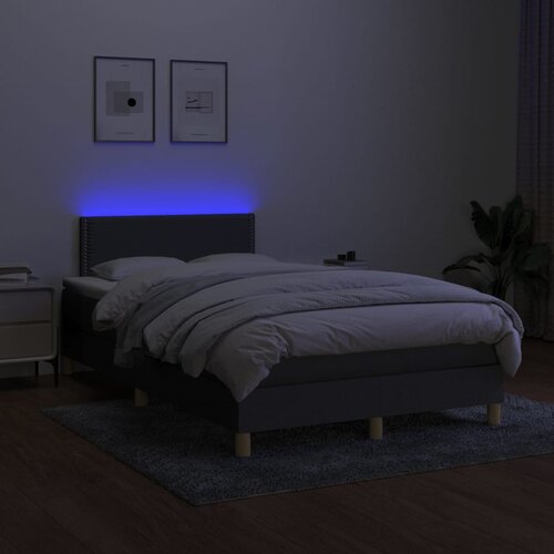  box spring s madracem LED tamnosivi 120 x 200 cm tkanina Slike
