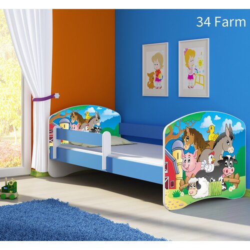  Dječji krevet ACMA s motivom, bočna plava 140x70 cm 34 Farm Cene